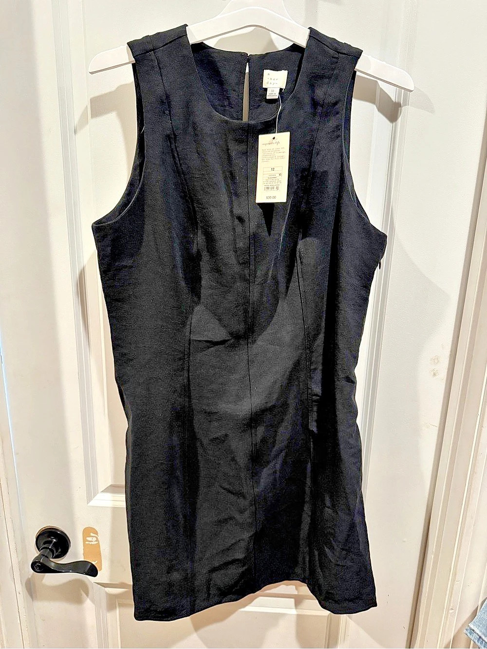 new day Black Mini Dress Size 12 NWT